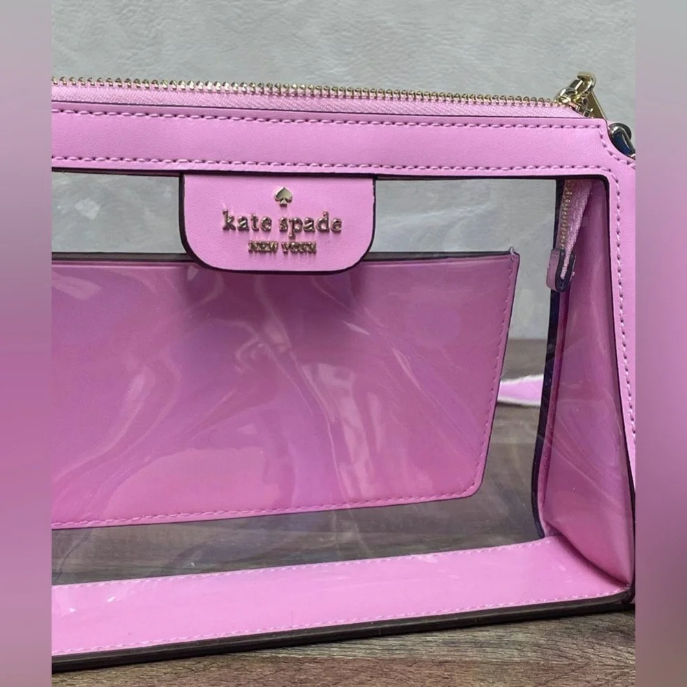 Kate Spade Pink Clear Crossbody with Removable Strap - Picture 7 of 10